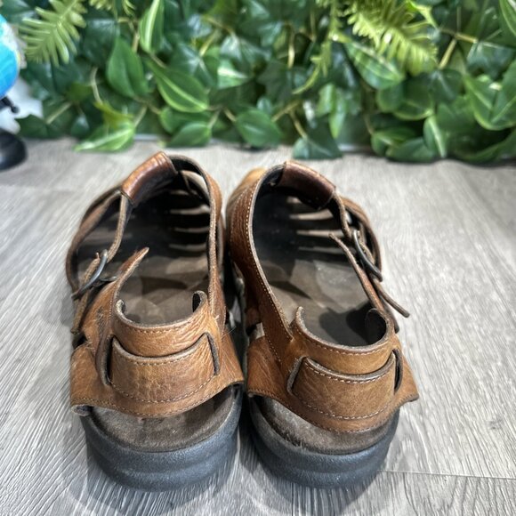 Mephisto Sam Fisherman Sandals Mens Sz 44 US 11 Brown Leather Closed Toe Shoes